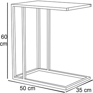 Tavolino Ausiliario da Divano e Letto per Snack Caffè Laptop in Legno e Metallo
