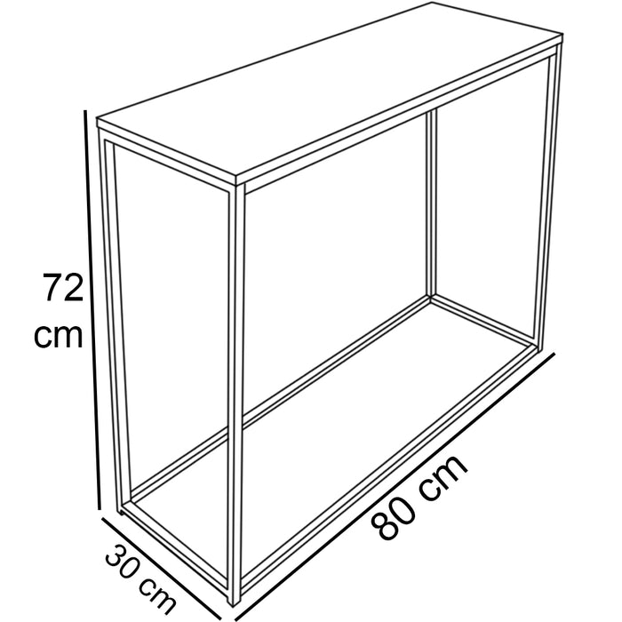 Consolle per Ingresso Soggiorno Tavolo Stretto in Legno e Struttura in Metallo