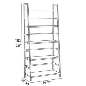 Scaffale 5 Livelli Industrial Libreria Unità di Mensole Multiuso 74x34x163 cm