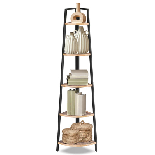 Scaffale Angolare 5 Livelli Industrial Libreria Unità di Mensole  34x34x163 cm