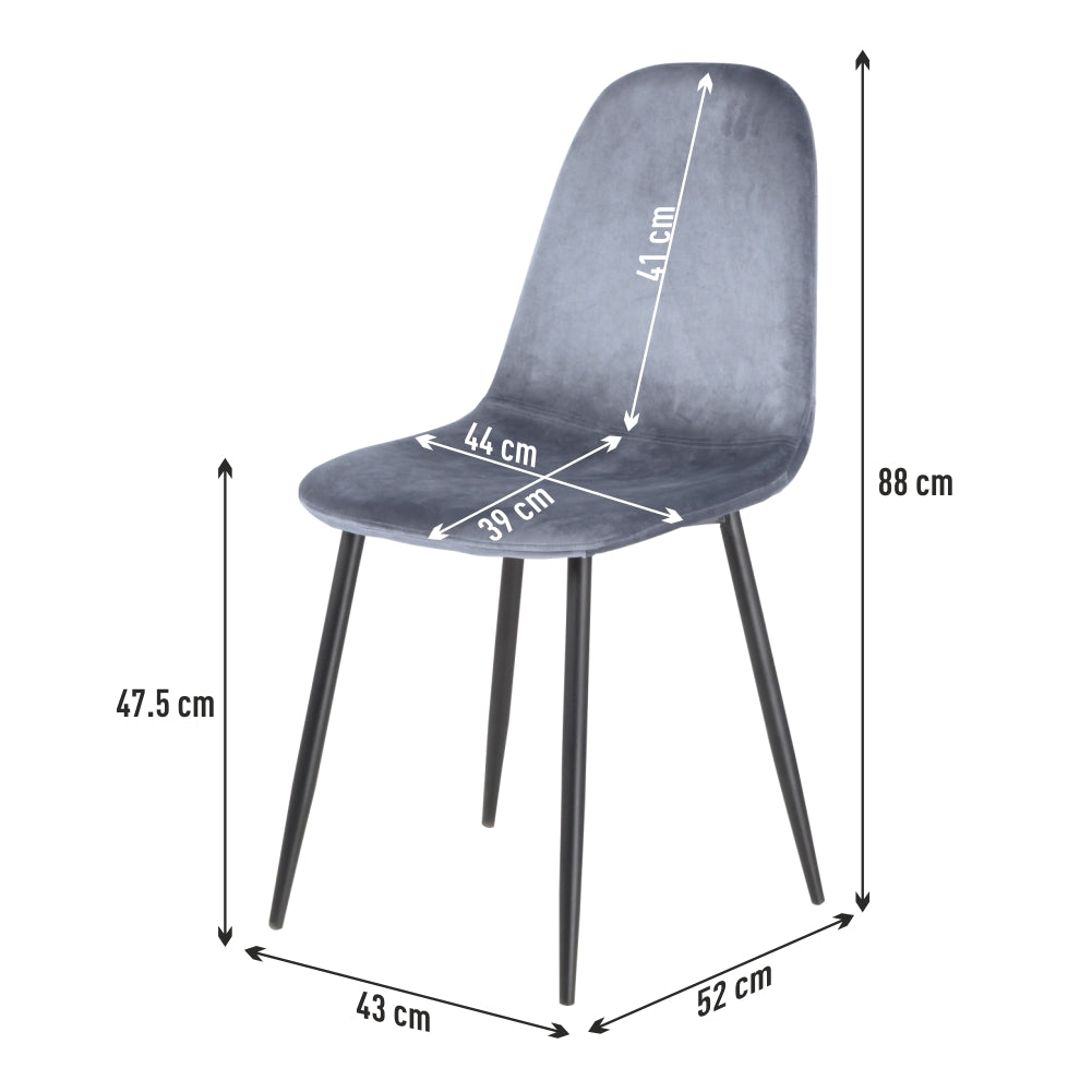 Sedia Poltroncina in Velluto Set 4pz,Sedie per Sala da Pranzo Ristorante Grigio Polvere