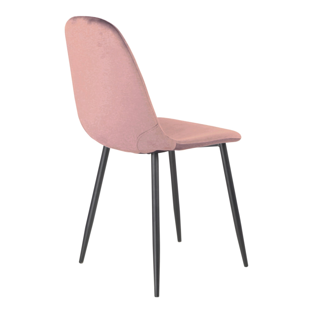 Sedia Poltroncina in Velluto Set 4pz Sedie per Sala da Pranzo Ristorante Rosa Antico