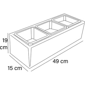 Fioriera Vaso da Giardino Esterno Balcone in Rattan Marrone 3 Scomparti Plastica