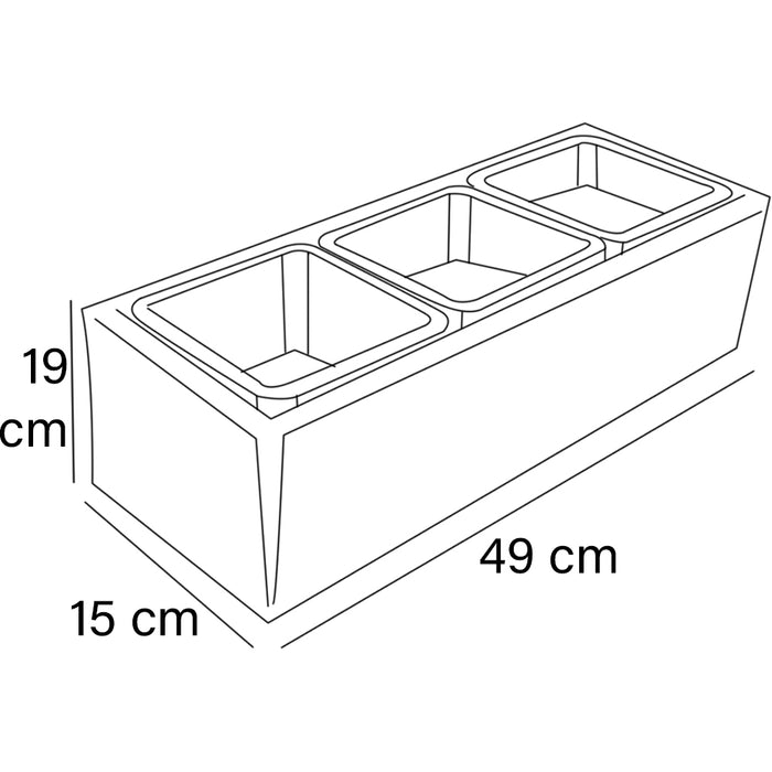 Fioriera Vaso da Giardino Esterno Balcone in Rattan Marrone 3 Scomparti Plastica