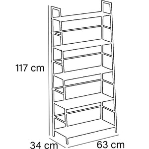 Scaffale 4 Livelli Industrial Libreria Unità di Mensole Multiuso 34x63x117 cm