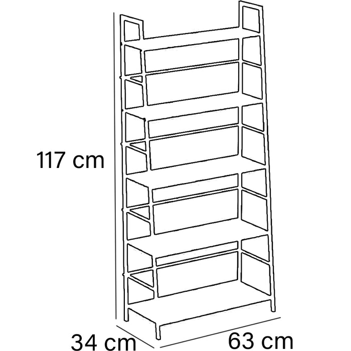 Scaffale 4 Livelli Industrial Libreria Unità di Mensole Multiuso 34x63x117 cm