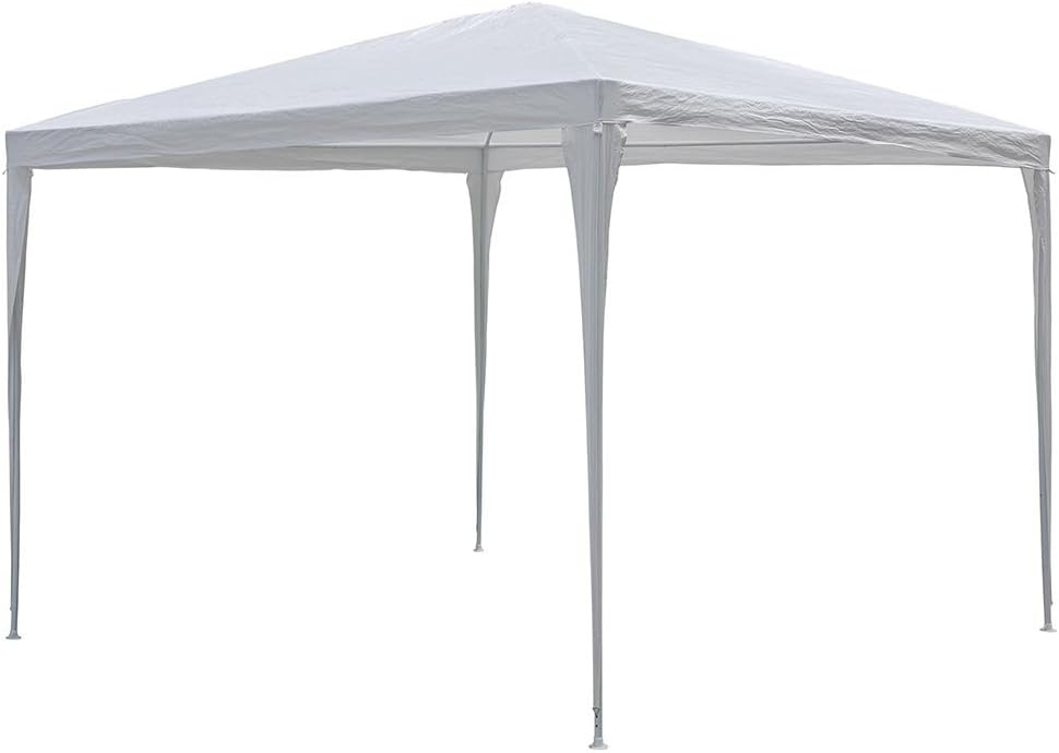 Gazebo Giardino 3x3 mt in Metallo Telo Impermeabile Bianco Terrazzo Stand Fiera