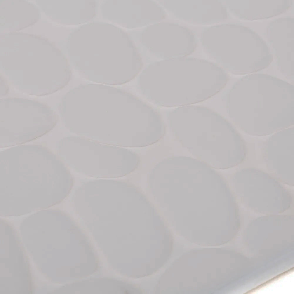 Tappeto da Bagno Antiscivolo Tappetino Microfibra Effetto Pietra 60x40cm Bianco