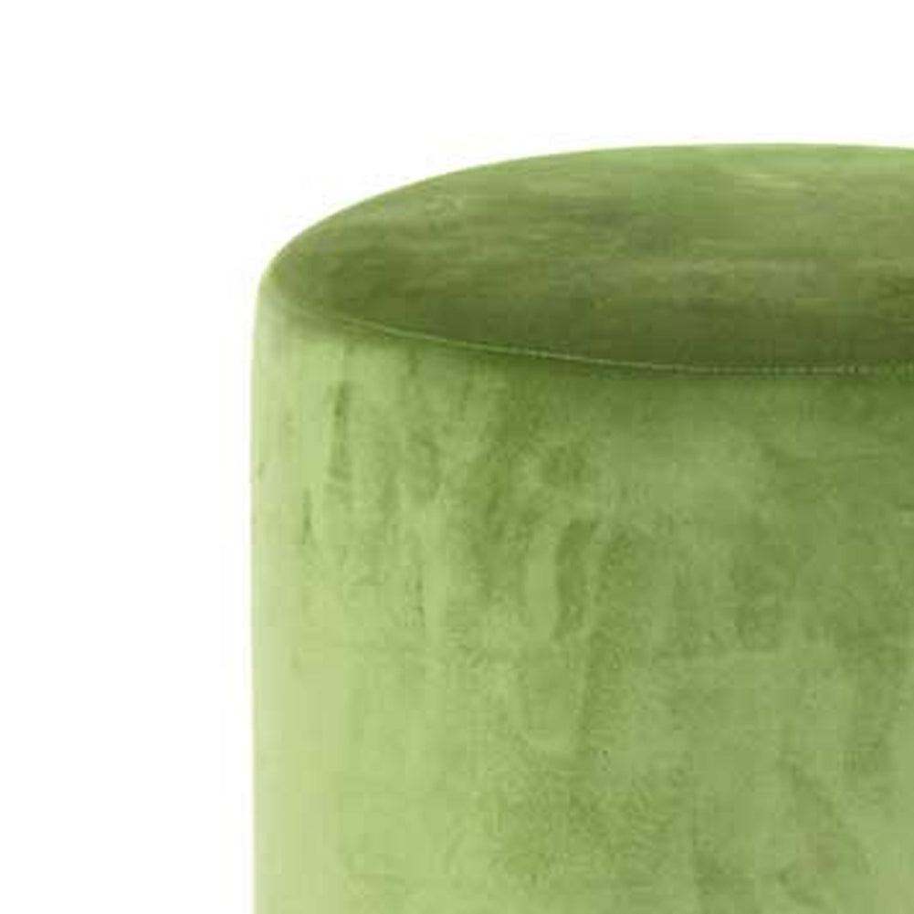 Pouf Poggiapiedi in Velluto Verde Lime Struttura MDF 31x31x38cm Base in Metallo