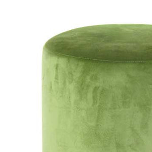 Pouf Poggiapiedi in Velluto Verde Lime Struttura MDF 31x31x38cm Base in Metallo