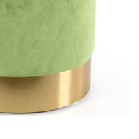 Pouf Poggiapiedi in Velluto Verde Lime Struttura MDF 31x31x38cm Base in Metallo