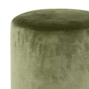 Pouf Poggiapiedi in Velluto Verde Antico Struttura MDF 31x31x38cm Base in Metallo