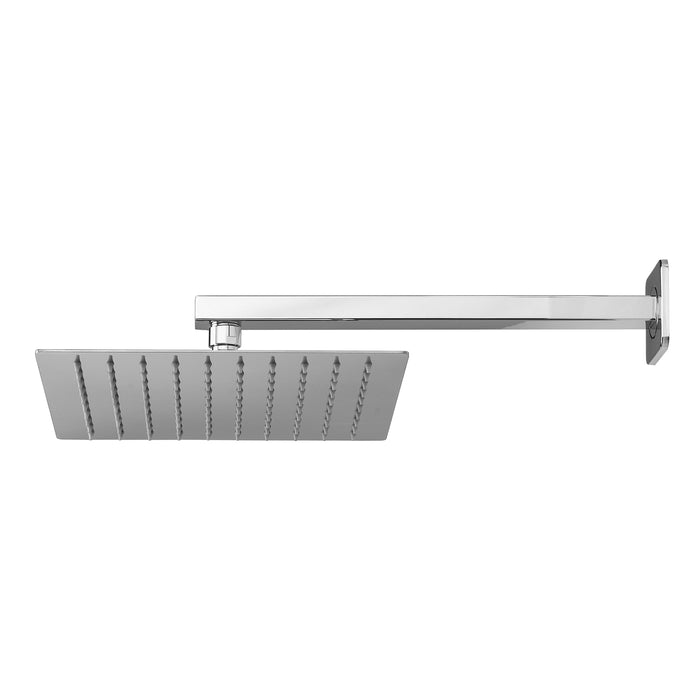 Soffione doccia quadrato ultraslim di Ares 25x25 con braccio doccia in acciaio inox lucidato 