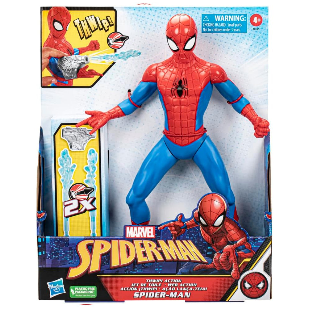 Spider-Man Marvel Thwip Action Figure con Web Blaster Personaggio Idea Regalo