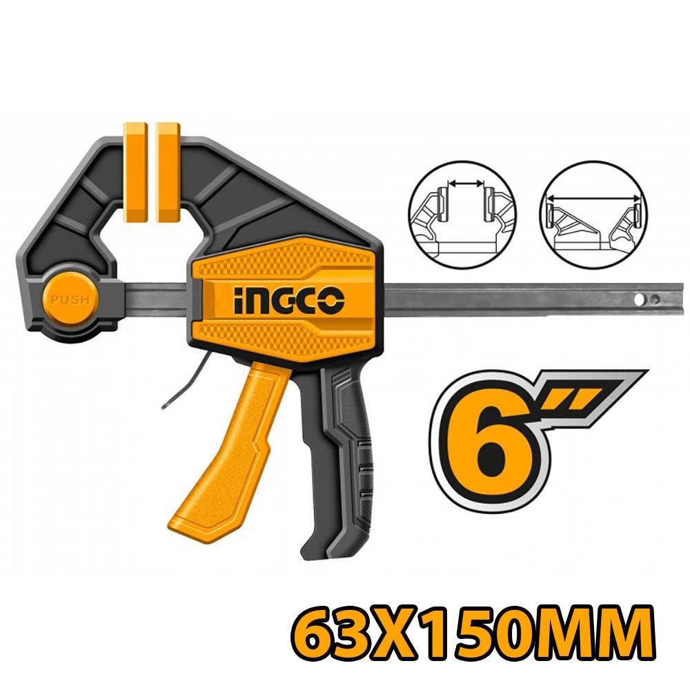 Strettoio a sgancio rapido Morsetto Manuale reversibile Ingco 6'' - 63X150MM