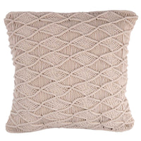 Fodera per Cuscino Decorativo Quadrato 45x45 cm in Tessuto Macramè Ecrù