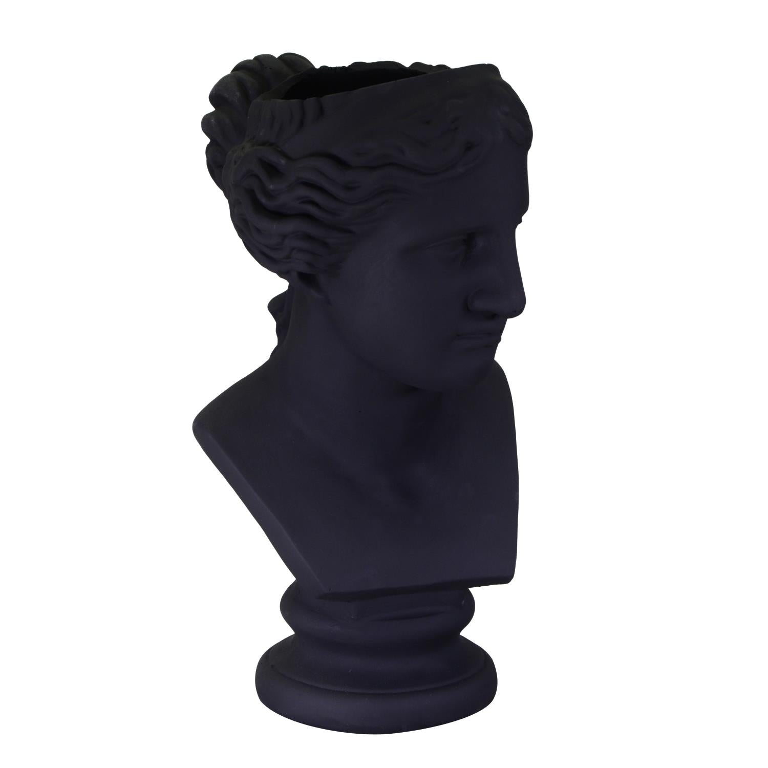 Portavaso resina busto nero opaco cm35.8x36h58