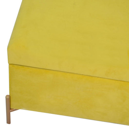 Panca Contenitore 115x40xh45 cm in Tessuto Velluto Giallo