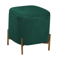 Pouf Contenitore 38x38xh45 cm in Tessuto Velluto Verde Salvia