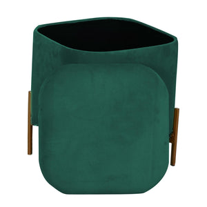 Pouf Contenitore 38x38xh45 cm in Tessuto Velluto Verde Salvia