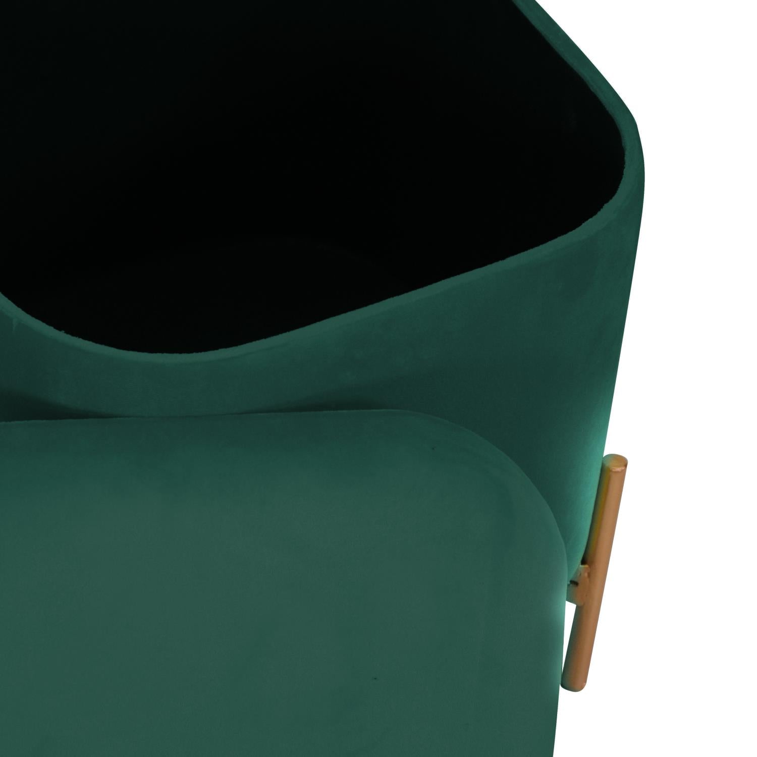 Pouf Contenitore 38x38xh45 cm in Tessuto Velluto Verde Salvia