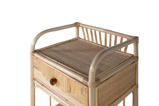 Comodino in rattan naturale