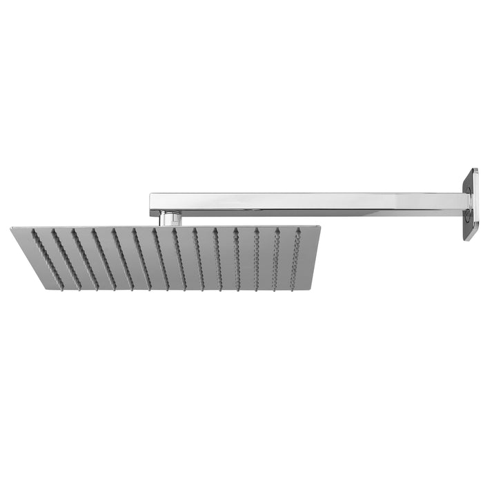 Soffione doccia quadrato ultraslim 30x30 con braccio doccia in acciaio inox lucidato di Ares