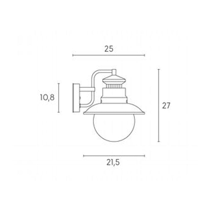 Applique Da Esterno Contemporanea Calipso Metallo E Porcellana Caffè 1 Luce E27