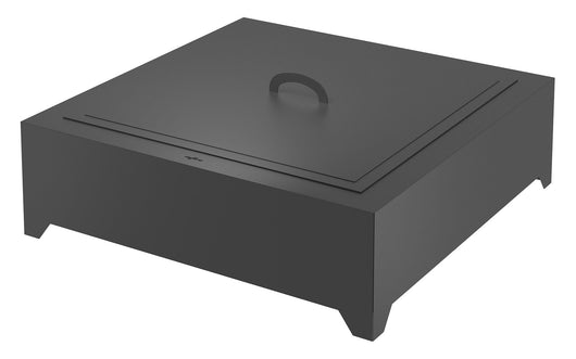 Braciere a Legna da Giardino 100x100x30 cm in Acciaio Black 1000 Square Nero