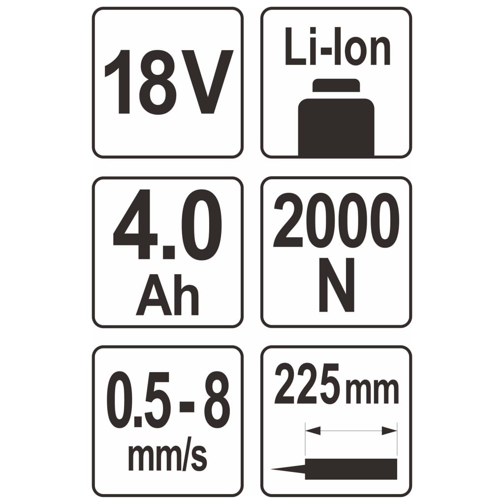 YATO Pistola per Sigillante con Batteria 4,0Ah Li-Ion 18V 434546