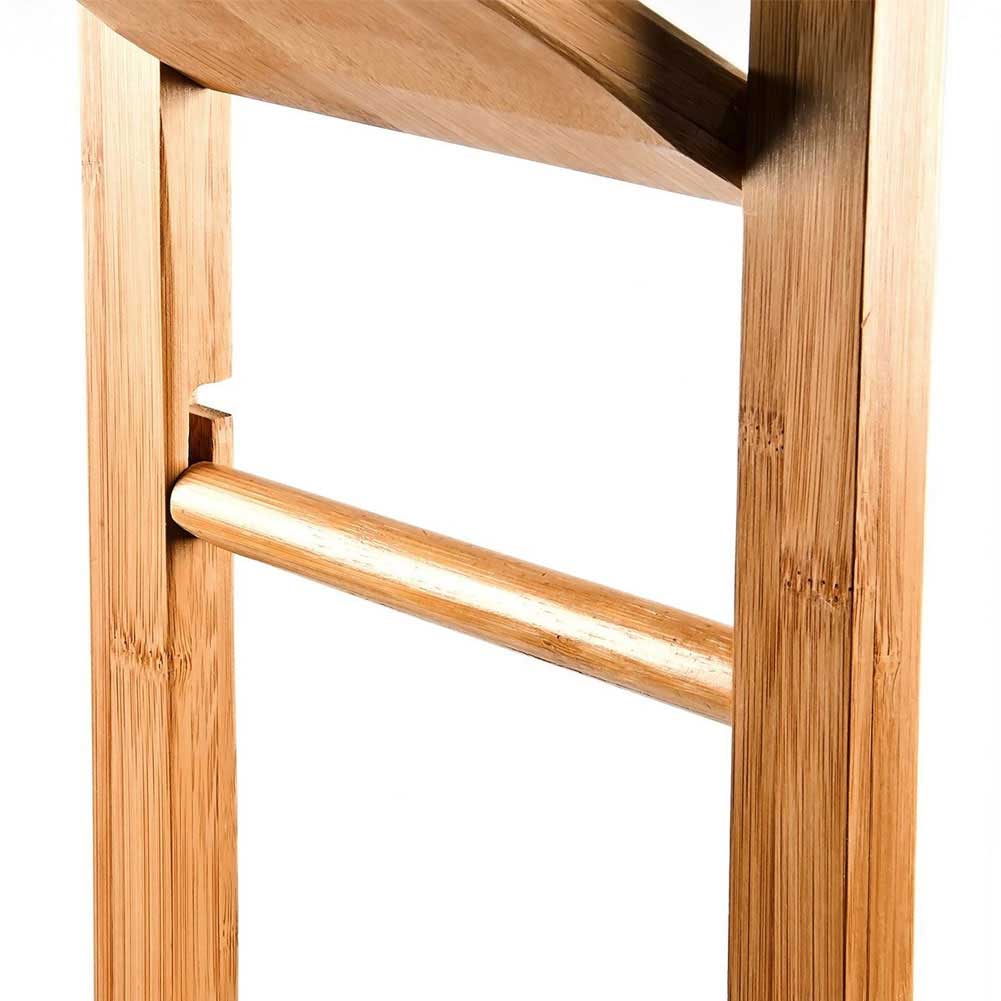 Portarotolo Con Scopino e Porta Scopino In Legno Bambu' Accessori Bagno WC 82 cm