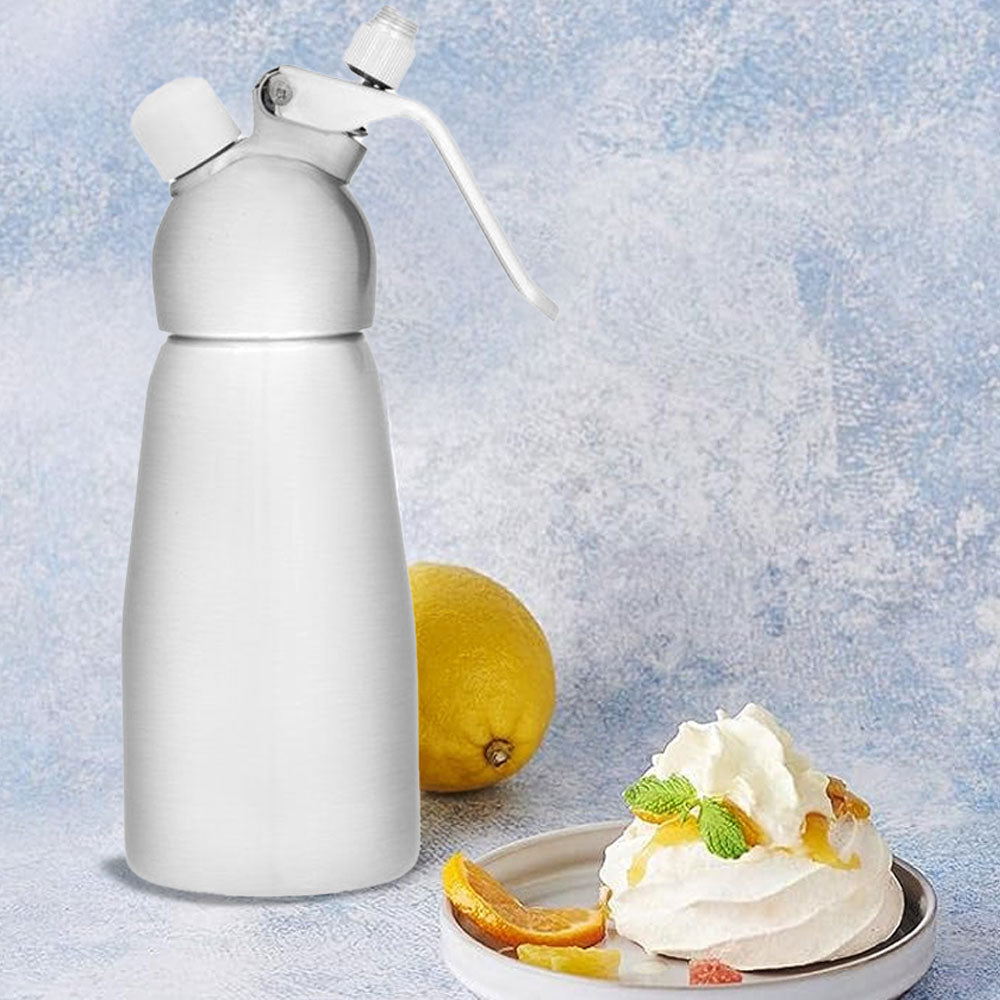 Montalatte Sifone Professionale in Alluminio 500 ml Schiuma Per Panna Montata