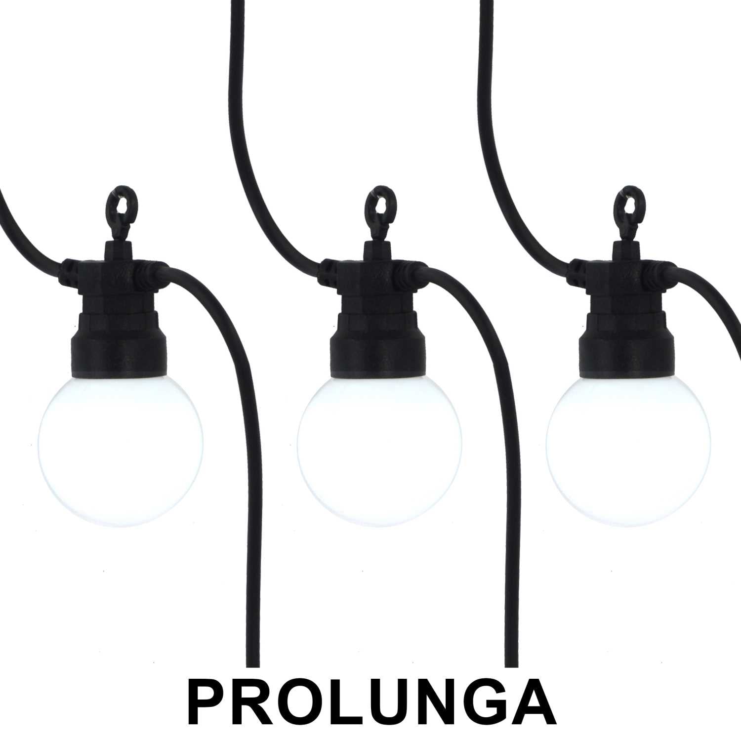 Prolunga catena plastica 5m 10 lampadine bianco freddo