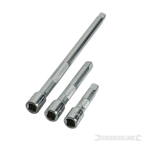 Set 3 prolunghe Silverline per cricchetto da 1/4" in acciaio 50 75 150 mm Prezzo - Default Title