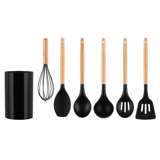 Set Mestoli 7 Pezzi Utensili da Cucina Con Barattolo Contenitore