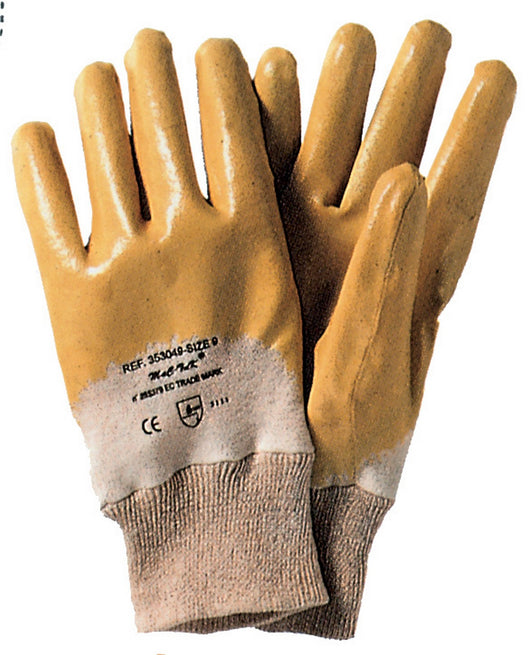 6Pz Pl Guanti Nitrile Giallo Con Polso In Maglia  taglia10