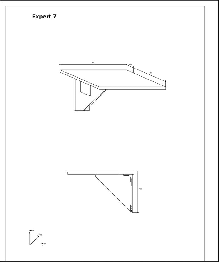 Tavolo pieghevole cucina pranzo HOMI MINI cm 70x18-70x75h Rovere Scuro