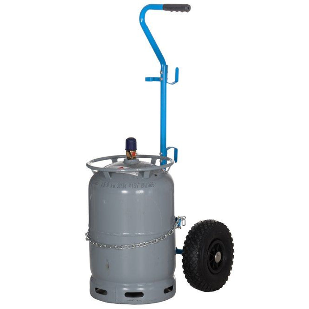 Carrellino Portabombole del Gas Carrello Porta Bombola 5-11 kg Blu in Acciaio