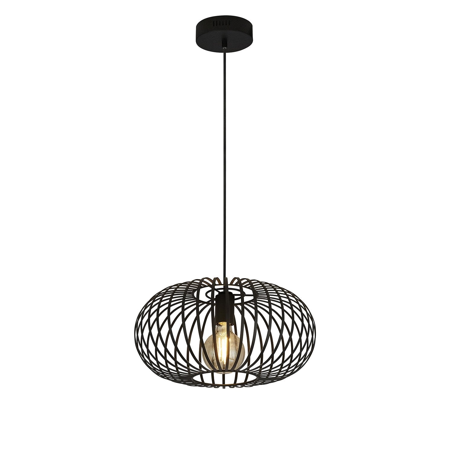 Plafoniera Industrial-Nordico Avery Acciaio Nero 1 Luce E27