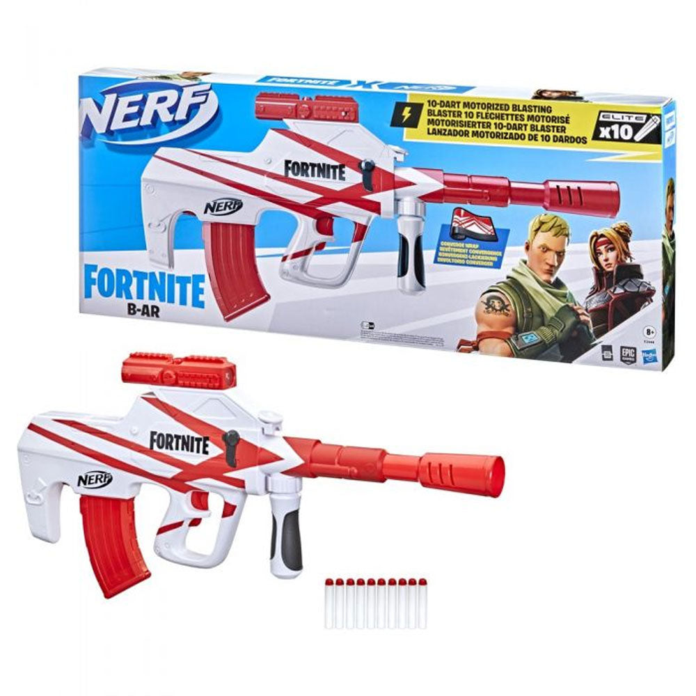 NERF Fucile Pistola Fortnite B-AR Motorized Dart Blaster 10 Elite