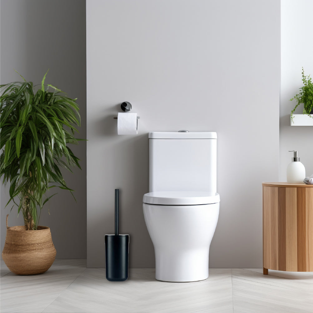 Scopino Per WC in Plastica Setole Antibatteriche e Chiusura ad Incastro Nero