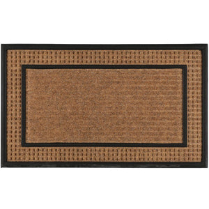 Tappeto Zerbino Rettangolare In Fibra Di Cocco e Gomma 45 x 75cm Beige e Marrone