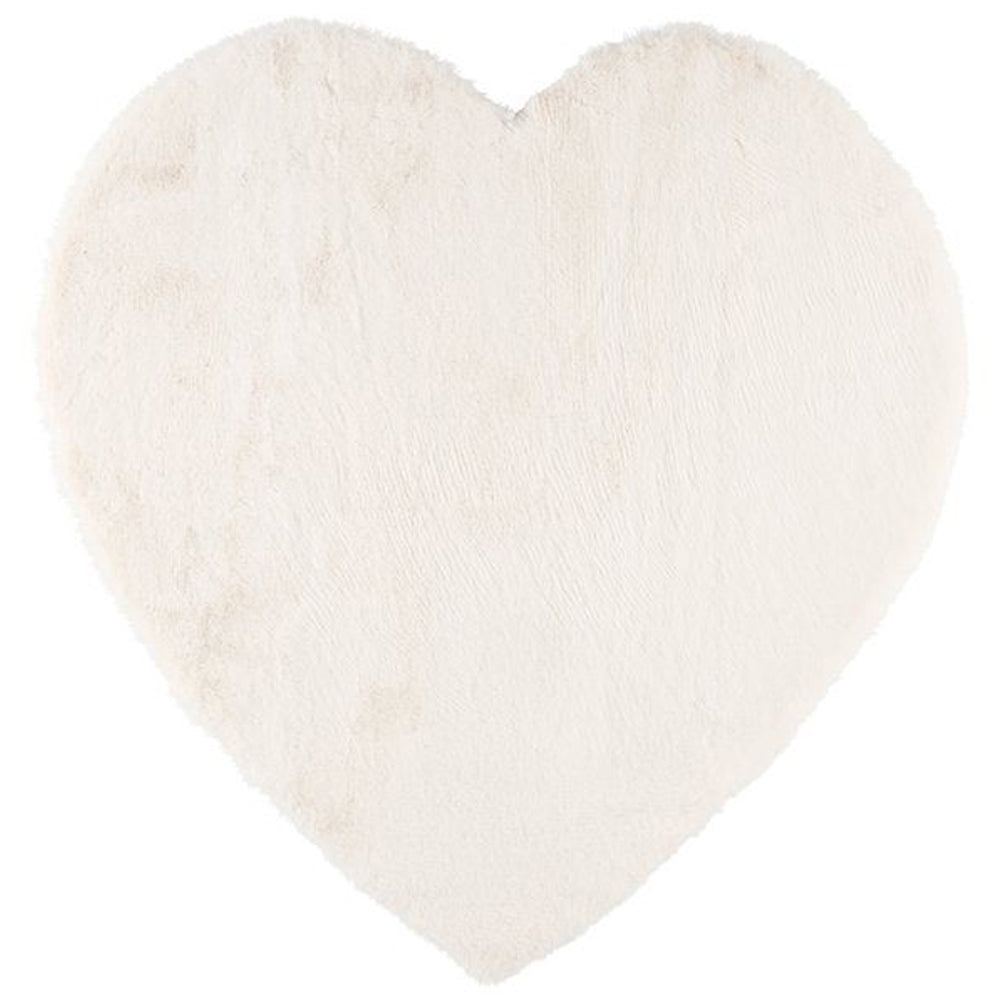 Tappeto per Interni a Forma di Cuore 80x80 cm Tappetino Bianco da Cameretta