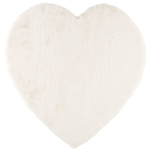 Tappeto per Interni a Forma di Cuore 80x80 cm Tappetino Bianco da Cameretta