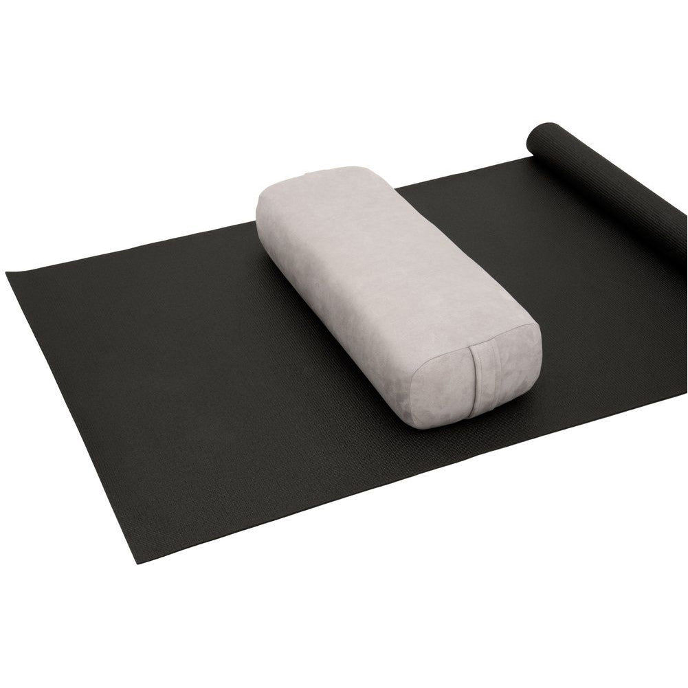 Cuscino per Yoga Allenamento Fitness Microfibra Supporto per Meditazione Grigio
