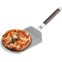 Pala Pizza Paletta Tagliere Pizze Acciaio Inox con Manico in Legno 30 x 25 cm