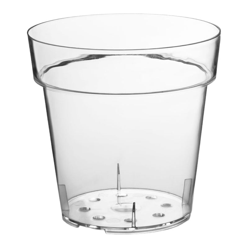 VASO per ORCHIDEE tondo TRASPARENTE KRISS orchidea Ø 17 cm Tera FORATO