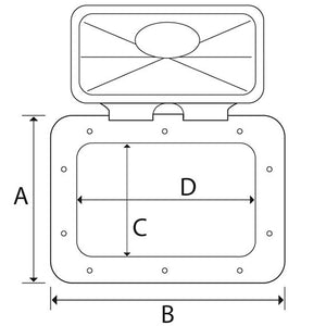 Sportello stagno bianco mm 375x370 per barca