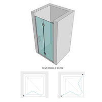 Porta nicchia doccia pieghevole modello edera cristallo temperato 6 millimetri *** misure 87-90xh195 cm trasparente, ...