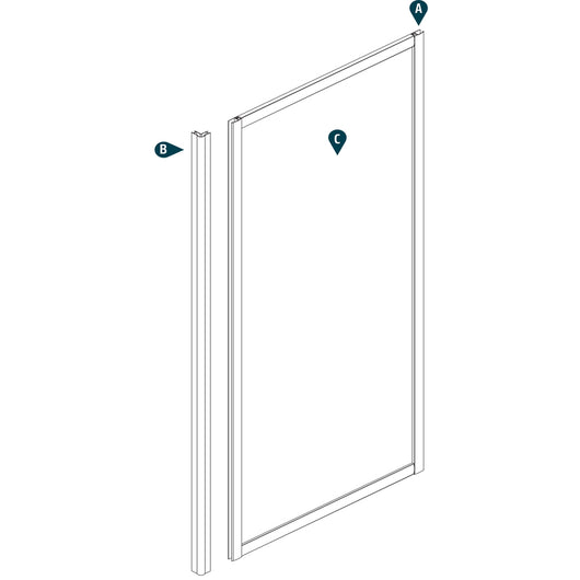 Ogomondo lato fisso per box doccia corner bianco cristallo temprato *** misure 77-79.5xh185 cm trasparente, confezione 1